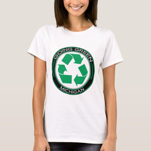 T-shirt Le vert allant réutilisent le Michigan (Devant)