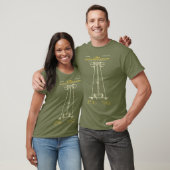 T-shirt Le vert de la fatigue du charbon de Tesla (Unisexe)