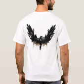 T-shirt Le vert de mousse abstrait noir d'oiseau a réduit (Dos)