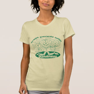 T-shirt Le Vert Traite Les Gens Avec Des Fleurs Et Un Coeu