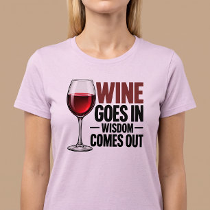 T-shirt Le vin entre, la sagesse sort drôle