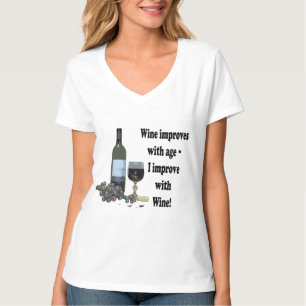 T-shirt Le vin s'améliore avec l'âge, je s'améliorent a