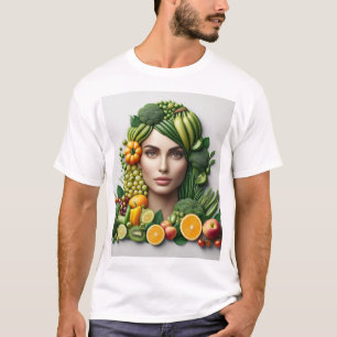 T-shirt "Le visage d'une fille fait maison à partir de fru