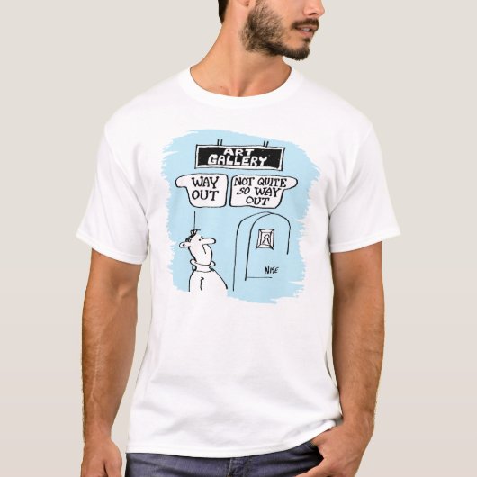 T-shirt Le visiteur est perplexe par les enseignes d'une g (Devant)