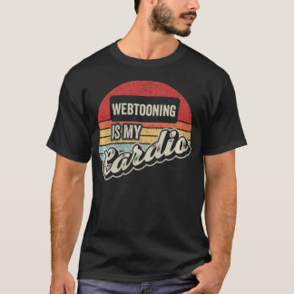 T-shirt Le webtooning est mon cardio vintage rétro webtoon