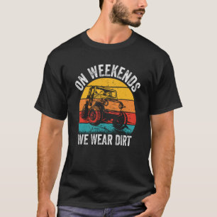 T-shirt Le Week-End Nous Portons Dirt Car Racing Retro Vin