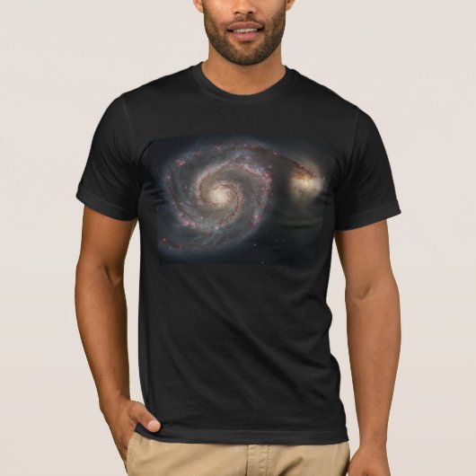 T-shirt Le Whirlpool Galaxy M51 & Companion dans l'espace (Devant)