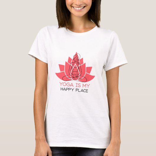 T-shirt Le Yoga Est Mon Endroit Heureux (Devant)