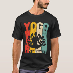 T-shirt Le Yoga Est Mon Médicament Rétro Vintage Yoga Zen 