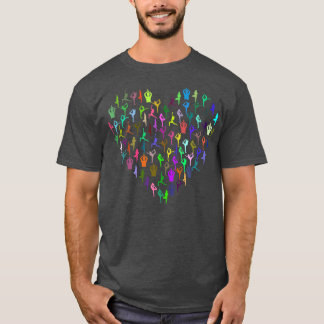 T-shirt Le yoga Poses Positions Coeur Arc-en-Ciel Fitness