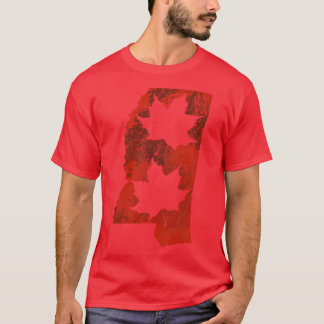 T-shirt Leaf Red State Of Mississippi Oversized