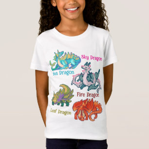 T-Shirt Leaf, sky, fire, sea Dragon pixel art