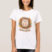 T-shirt “Leafy Cuddle – Playful Hedgehog Tee” (Devant)