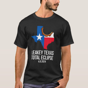 T-shirt Leakey Texas Total Eclipse 2024 TX State Outline T