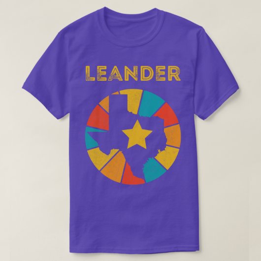 T-shirt Leander Texas Vintage Souvenir déshabillé 1 (Design devant)