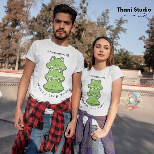 T-shirt Leap Year Forever Young 3 Frogs 29 févr.