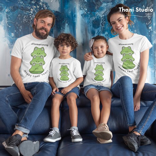 T-shirt Leap Year Forever Young 3 Frogs 29 févr.