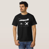 T-shirt Learjet 23 - Plans de dessin de blueprint d'avion (Devant entier)