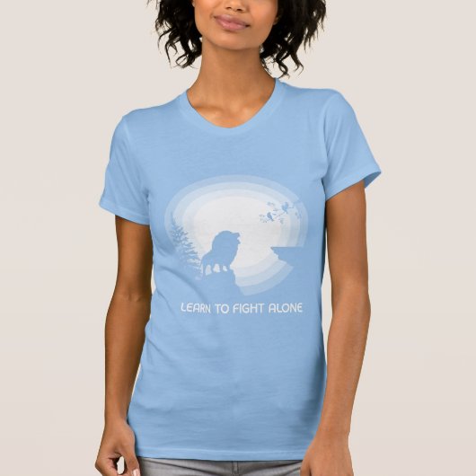 T-shirt Learn to Fight Alone – Lion Under Moonlight (Devant)