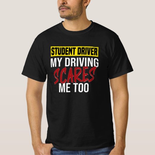 T-shirt Learner Driving School Driving License Novice (Devant)