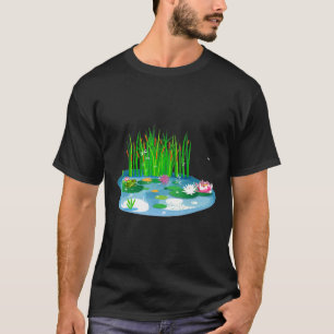 T-shirt L'Eau Est Étanche Avec La Grenouille Sur Lily Pad