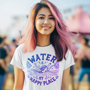 T-shirt L'Eau Est Mon Endroit Heureux Blissful Aquatic Esc