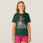 T-shirt L'EAU MENSONNE EN ÉTANG VERT ROSE par Claude Monet (Devant entier)