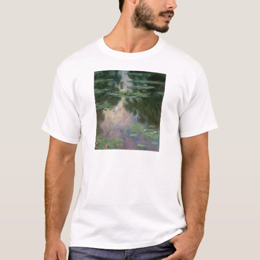 T-shirt L'EAU MENSONNE EN ÉTANG VERT ROSE par Claude Monet (Devant)