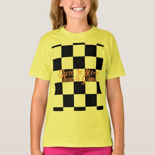 T-shirt L'échec est plus qu'un jeu" Graphique damier (Devant)