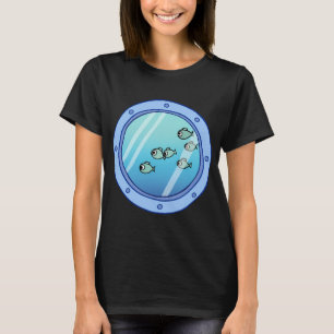 T-shirt L'école de poissons à hublot de la fenêtre de Squi