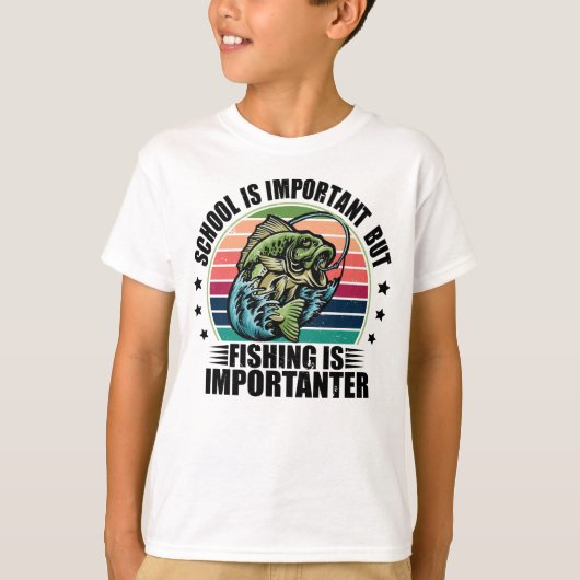 T-shirt L'École Est Importante, Mais La Pêche Est Importan (Devant)