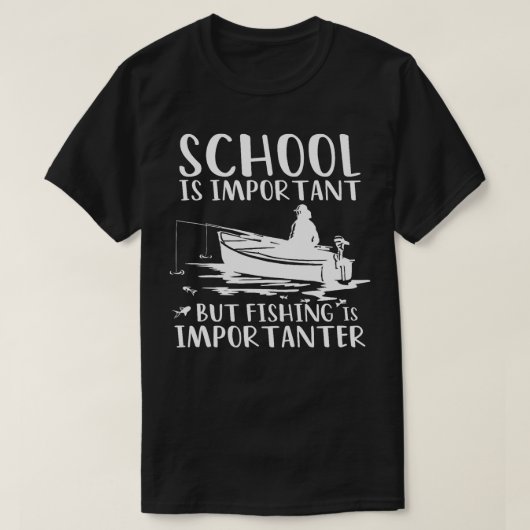 T-shirt L'École Est Importante Mais La Pêche Est Important (Design devant)