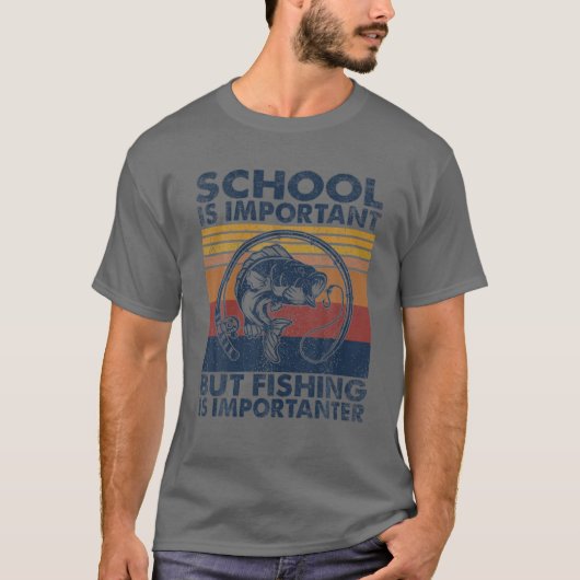 T-shirt L'École Est Importante Mais La Pêche Est Important (Devant)