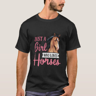 T-shirt Leçon d'équitation Just A Who Loves Horses