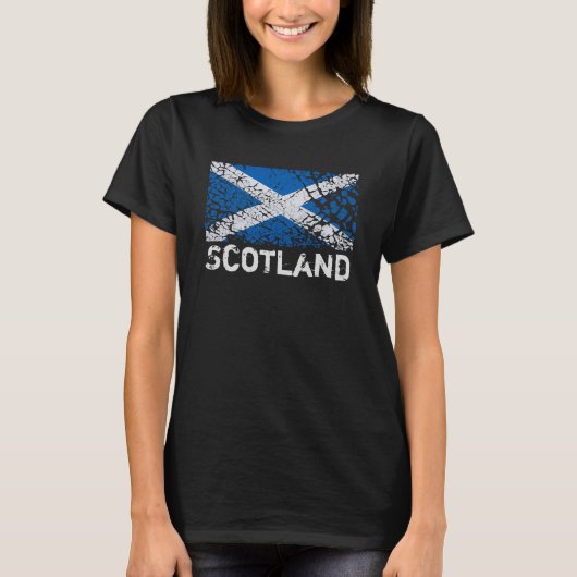 T-shirt L'Ecosse + Drapeau écossais grunge (Devant)