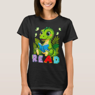 T-shirt Lecteur amusant dinosaure t rex dino amateur de li
