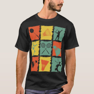 T-shirt Lecteur Badminton Retro