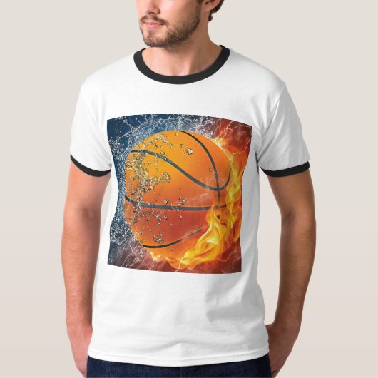 T-shirt Lecteur de ballon de basket flamboyant (Devant)