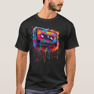T-shirt Lecteur de cassette avec musique sur bande de pein