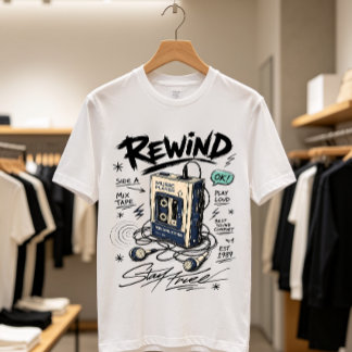 T-shirt Lecteur de cassette Retro Rewind Musique