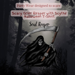 T-shirt Lecteur de Grim avec Scythe Halloween