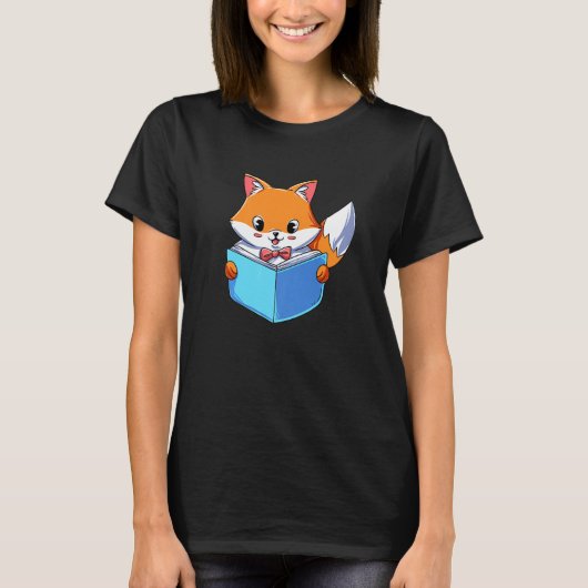 T-shirt Lecteur de livre de lecture Fox (Devant)