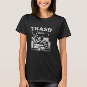 T-shirt Lecteur de livre drôle Raccoon Trump Reader Pun Wo
