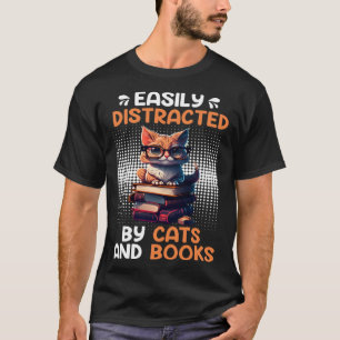 T-shirt Lecteur de livres amateur de chats Bibliophile Lec