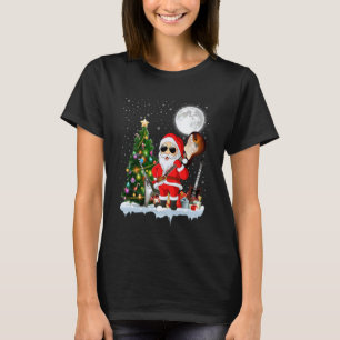 T-shirt Lecteur de musique de guitare Père Noël Noël PJs G