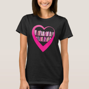 T-shirt Lecteur Nerd Livre Cœur Bibliothécaire Amour Lect