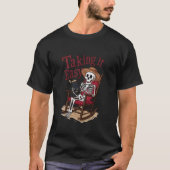 T-shirt Lecteur Skeleton Squelette Prendre Il Facile Lectu (Devant)