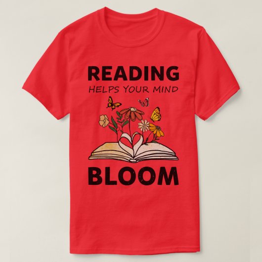 T-shirt lecture aide votre esprit fleurir livres (Design devant)
