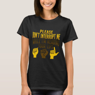 T-shirt Lecture Asl Gesture Main Sourde Perte d'ouïe Adjud