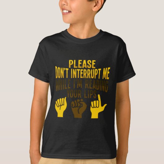 T-shirt Lecture Asl Gesture Main Sourde Perte d'ouïe Adjud (Devant)